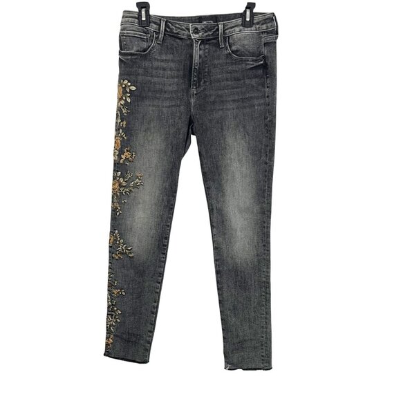 Driftwood x Free People Jackie Floral Embroidered Jeans - Size 29x28 - Picture 1 of 8